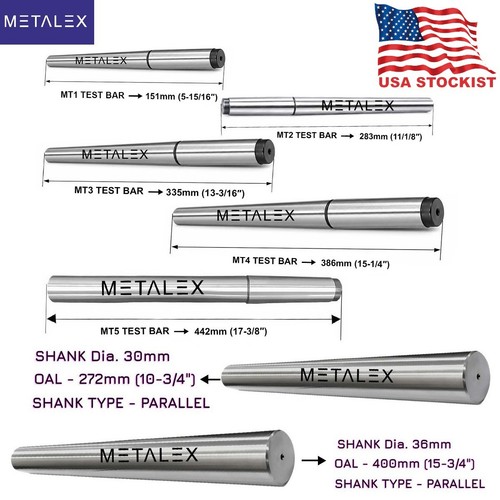 Lathe alignment test bar shank - alignment,